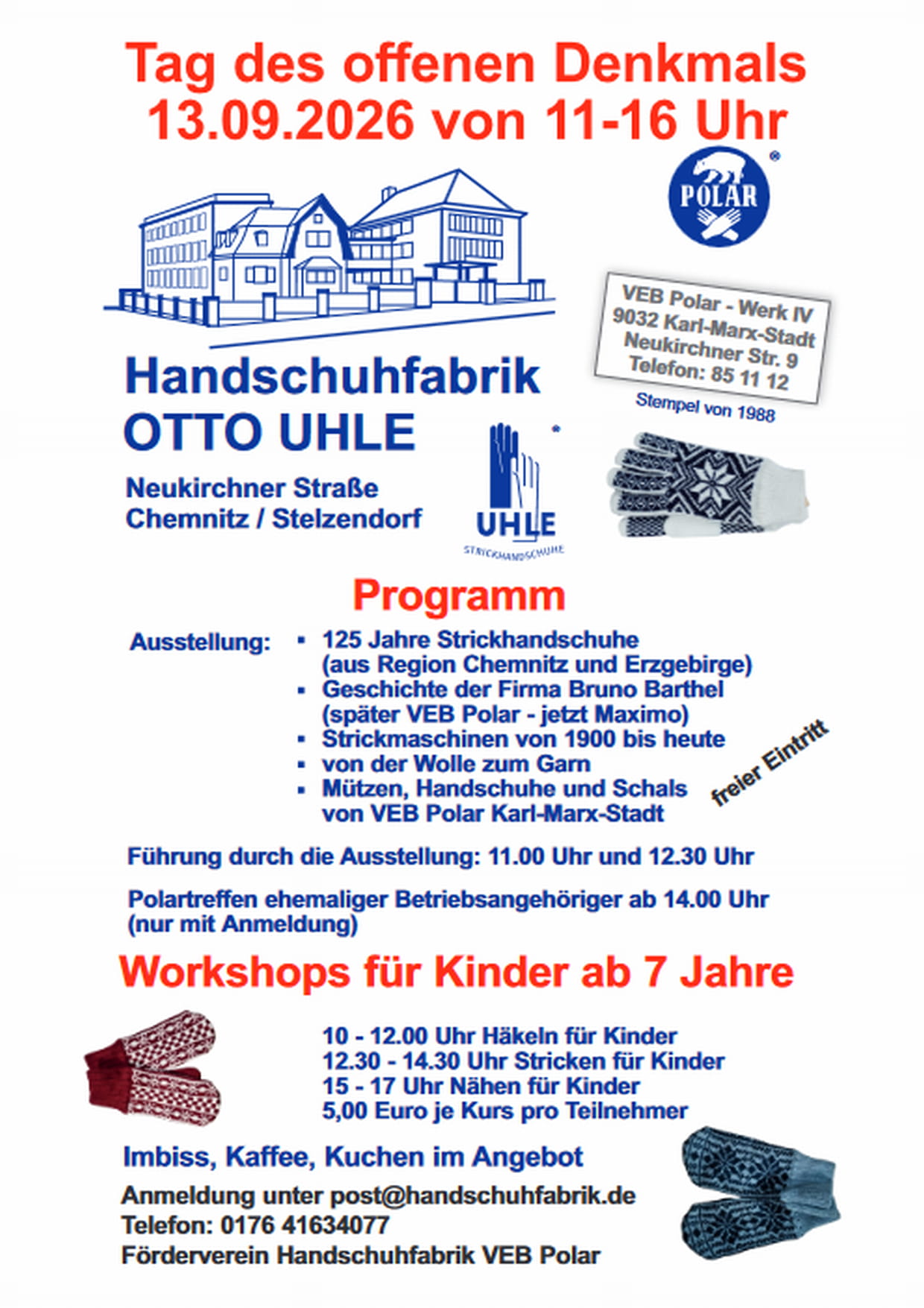 Strickhandschuhe VEB Polar Tag des offenen Denkmals